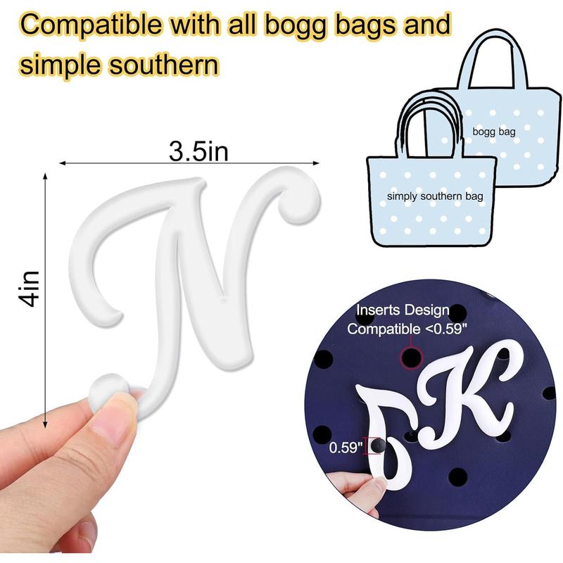 Letter Charms for Bogg Bag, Alphabet Lettering Accessories Charms Compatible with Bogg Bag Original All Models, Insert Decorative Letter for Handbag Beach Tote Bag