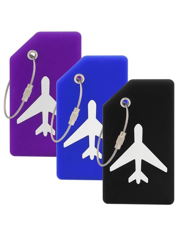 Minimalist Travel Designer Luggage Tag, 2024 Summer 3 Counts New Trendy Privacy Protection Soft Silicone Luggage Tags for Suitcase Luggage Travel Bag Tags