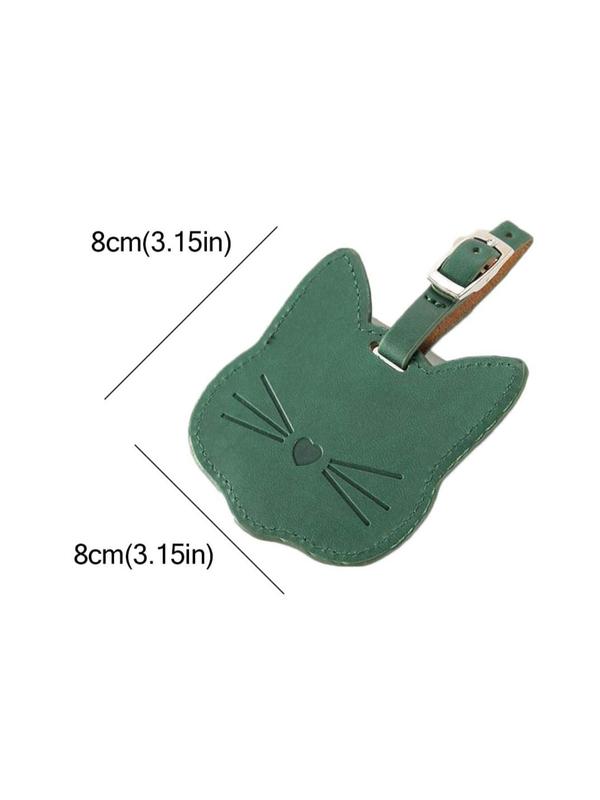 Cute Cat Design Luggage Tag, Fashionable Pu Leather Luggage Tag, Luggage Tag for Women & Men