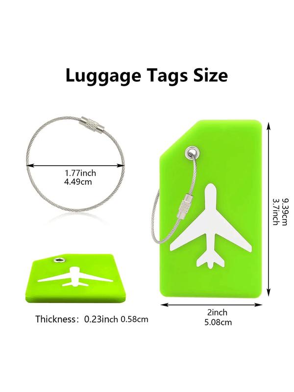 Minimalist Travel Designer Luggage Tag, 2024 Summer 3 Counts New Trendy Privacy Protection Soft Silicone Luggage Tags for Suitcase Luggage Travel Bag Tags