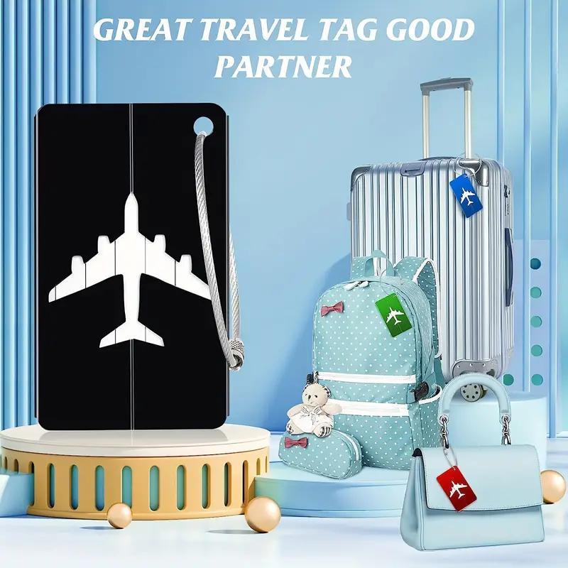 Random Color Airplane Design Luggage Tag, 3 Counts set Aluminum Alloy Luggage Tag with Safety Loop, Fashionable Luggage Identifier for Travel