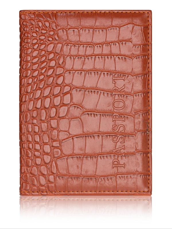  Crocodile Embossed Pu Leather Travel Passport Holder, Minimalist Plain Passport Cover for Women & Men, Slim Travel Wallet Accessories