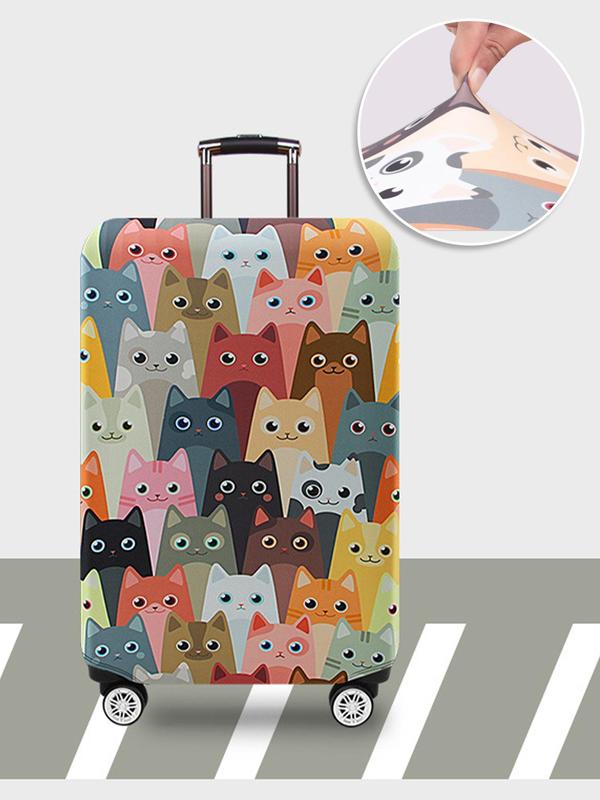 Colorful All Over Pattern Luggage Cover, Stretch Fabric Suitcase  Carry on Luggage Protector, Baggage Dust Case Cover for 18-32 Inch Suitcase Case