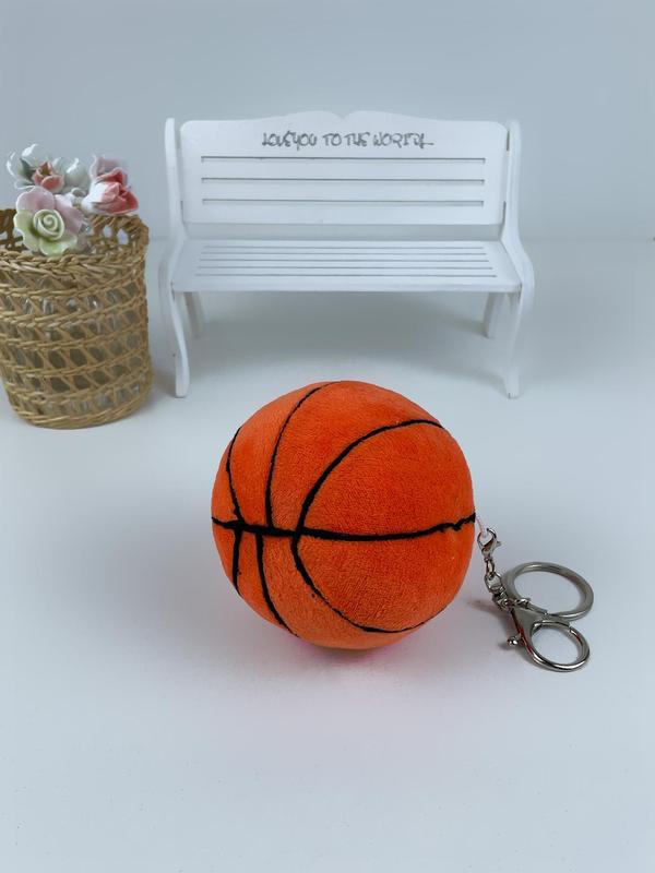 Basketball Football Shaped Plush Toy Bag Charm, Simulation Stuffed Toy Charm, Cute Basketball Toy, Bag Decoration, Best Gifts, Birthday Gift