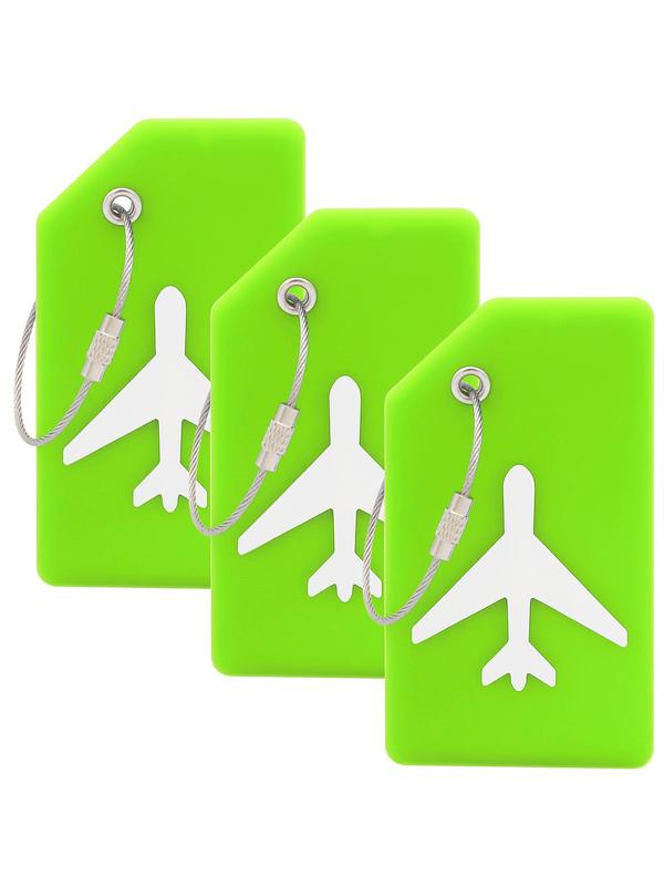 Minimalist Travel Designer Luggage Tag, 2024 Summer 3 Counts New Trendy Privacy Protection Soft Silicone Luggage Tags for Suitcase Luggage Travel Bag Tags