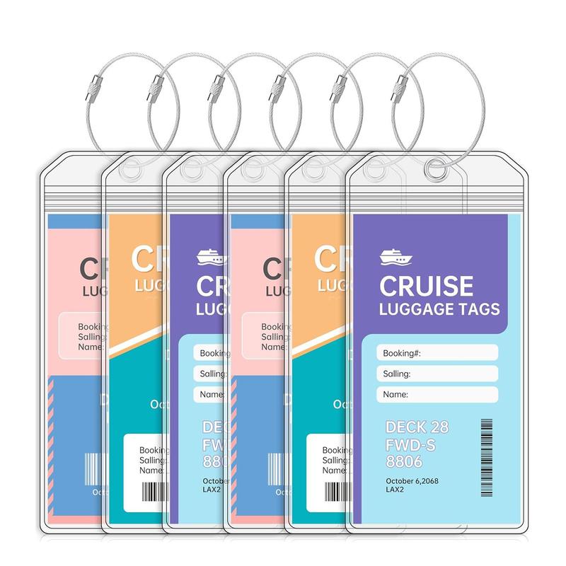 Essential Luggage Tags for Cruises, Transparent Luggage Tags, Cruise & Travel Identification Badges, Back to School Essentials, School Supplies (Without Cards), Christmas Gift