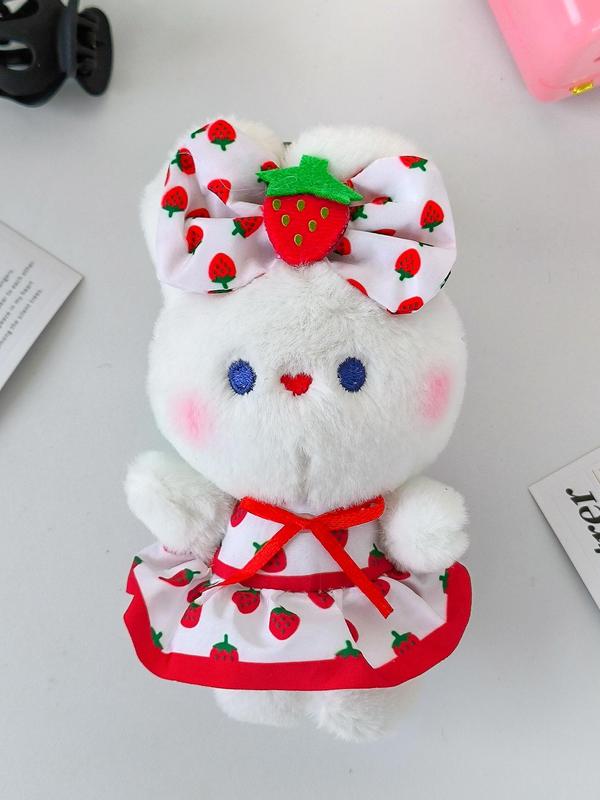 Cute Strawberry Rabbit Plush Doll, Cute Cartoon Plush Pendant, Creative Bag Hanging Ornament, Bag Decoration Accessories