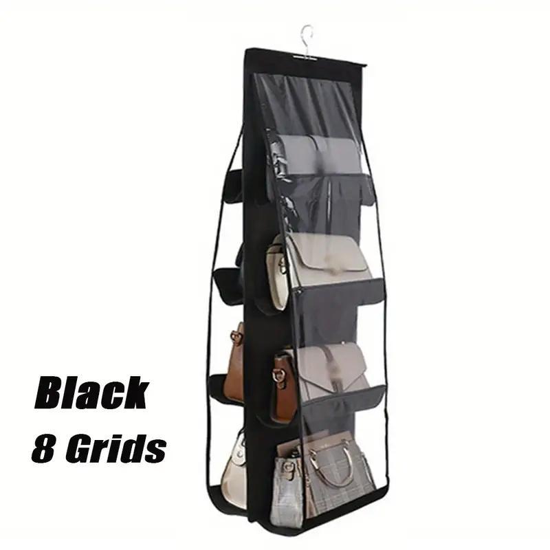 8 Pocket Hanging Bag Organizer, 1 Count Foldable Bag Storage Rack, Space Saving Bag Organizer for Closet, Wardrobe, Home Organizer for Bag, Handbag, Purse