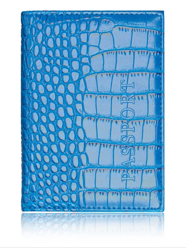  Crocodile Embossed Pu Leather Travel Passport Holder, Minimalist Plain Passport Cover for Women & Men, Slim Travel Wallet Accessories