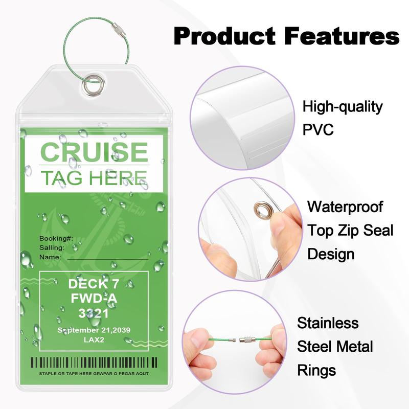 Cruise Luggage Tag Holders, Pack of 10 Carnival Cruise Luggage Tags, Cruise Luggage Tags, Clear Cruise Tag Holders are suitable for all cruise lines.