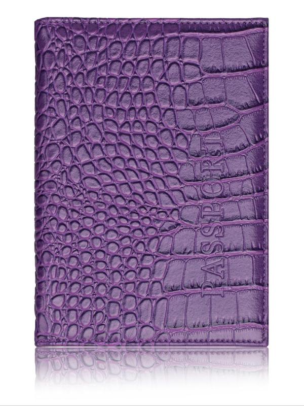  Crocodile Embossed Pu Leather Travel Passport Holder, Minimalist Plain Passport Cover for Women & Men, Slim Travel Wallet Accessories