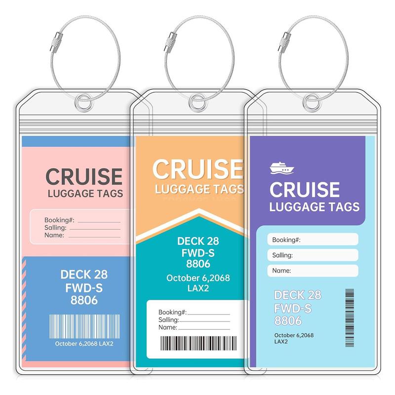 Essential Luggage Tags for Cruises, Transparent Luggage Tags, Cruise & Travel Identification Badges, Back to School Essentials, School Supplies (Without Cards), Christmas Gift