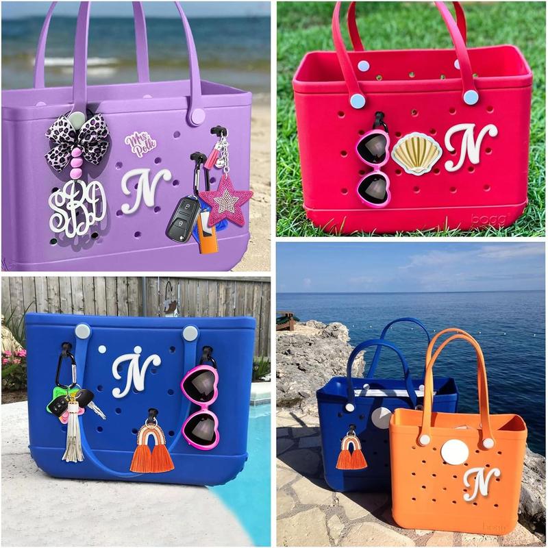 Letter Charms for Bogg Bag, Alphabet Lettering Accessories Charms Compatible with Bogg Bag Original All Models, Insert Decorative Letter for Handbag Beach Tote Bag