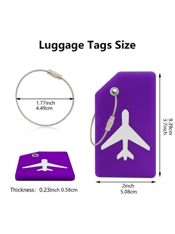 Minimalist Travel Designer Luggage Tag, 2024 Summer 3 Counts New Trendy Privacy Protection Soft Silicone Luggage Tags for Suitcase Luggage Travel Bag Tags