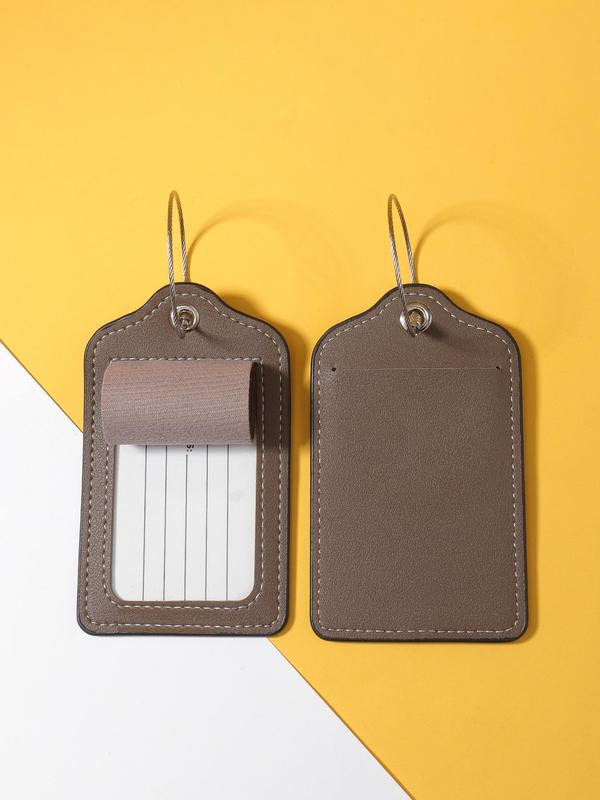 Plain PU Leather Luggage Tag, Lightweight Travel Bag Tag, Travel Carrying Identification Tag