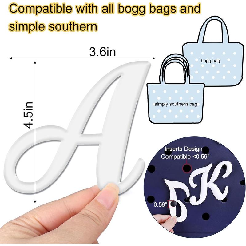 Letter Charms for Bogg Bag, Alphabet Lettering Accessories Charms Compatible with Bogg Bag Original All Models, Insert Decorative Letter for Handbag Beach Tote Bag