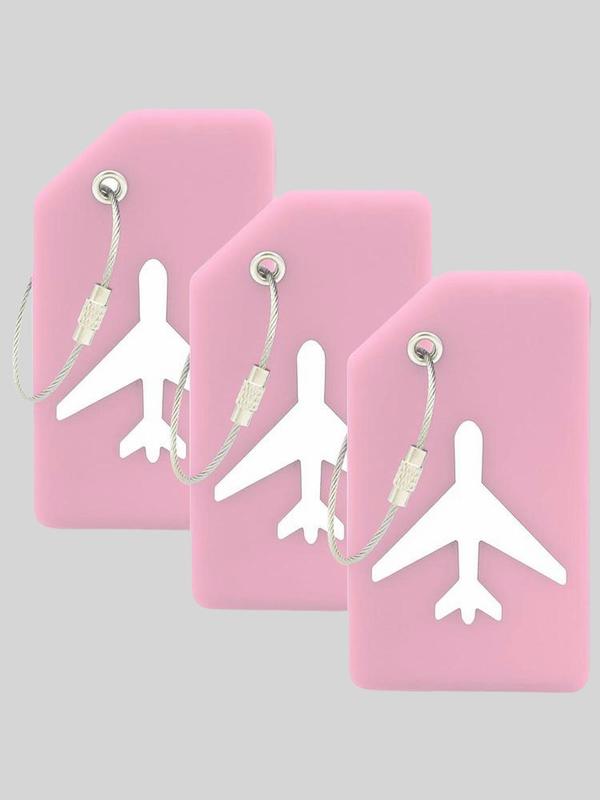 Minimalist Travel Designer Luggage Tag, 2024 Summer 3 Counts New Trendy Privacy Protection Soft Silicone Luggage Tags for Suitcase Luggage Travel Bag Tags