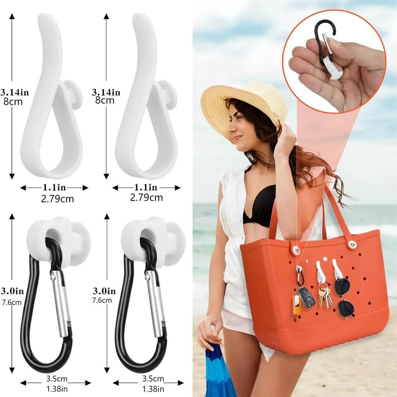 Bag Hole Hooks, 6 Counts set Hooks for Bogg Bag, Compatible with Bogg Bag All Sizes, Suitable for Key, Sunglasses, Earphones, Water Bottle, Beach Essentials, Travel Essentials