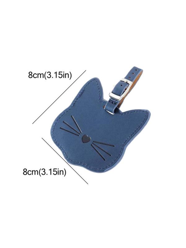 Cute Cat Design Luggage Tag, Fashionable Pu Leather Luggage Tag, Luggage Tag for Women & Men