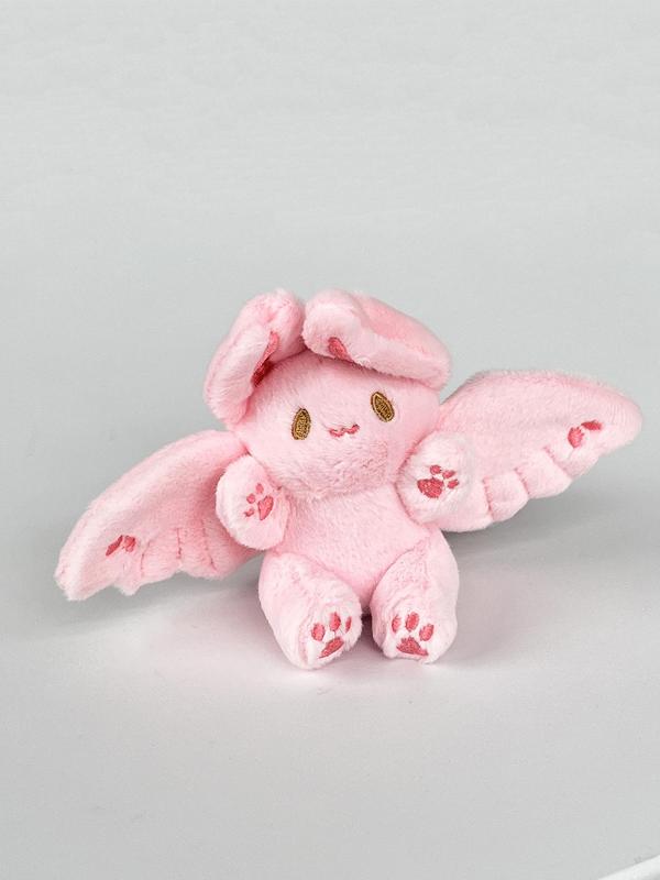 Cute Cartoon Rabbit Design Plush Bag Charm, with Bat Wing, Creative Animal Design Plush Pendant, Bag Charm for Women & Men, Fashion Accessories for Daily Use