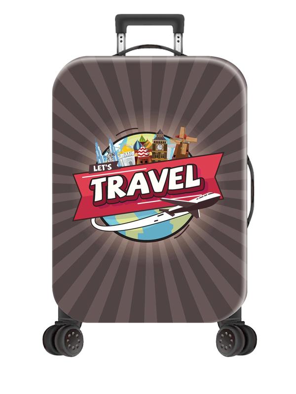 Travel World Series Graphic Pattern Luggage Cover, Travel Accessories for Business, Business Trip, Holiday, Travel, Suitcase Protector for 20-28 Inch Luggage