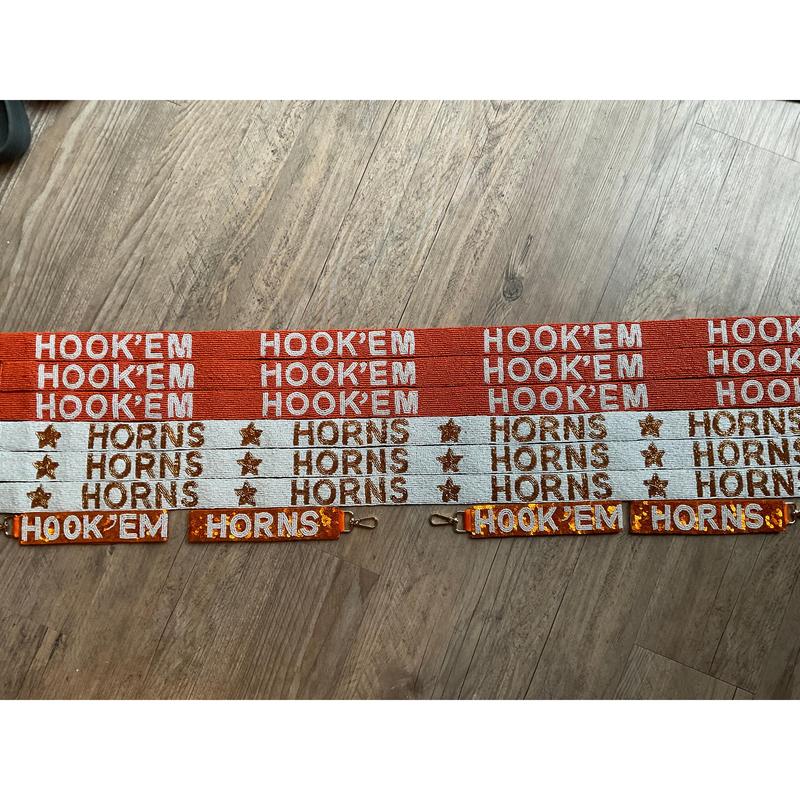 University of Texas Longhorn Hook 'Em Beaded Purse Strap