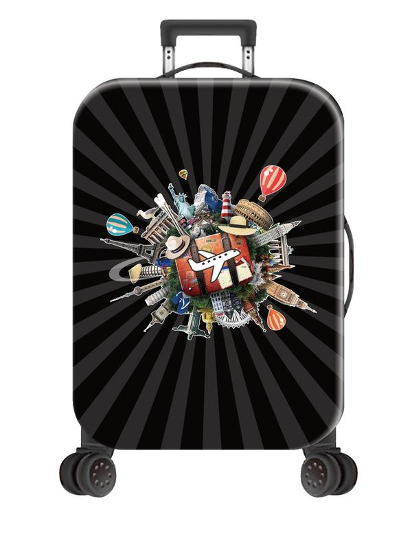 Travel World Series Graphic Pattern Luggage Cover, Travel Accessories for Business, Business Trip, Holiday, Travel, Suitcase Protector for 20-28 Inch Luggage