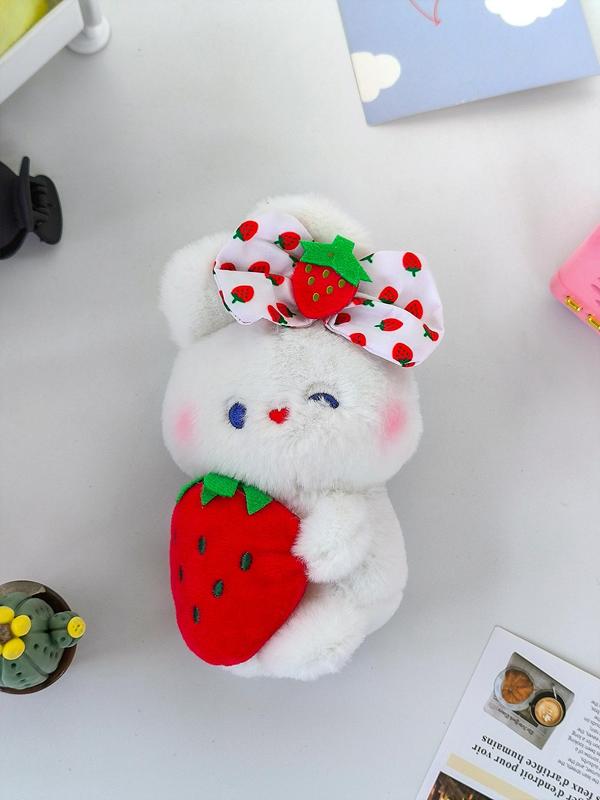 Cute Strawberry Rabbit Plush Doll, Cute Cartoon Plush Pendant, Creative Bag Hanging Ornament, Bag Decoration Accessories