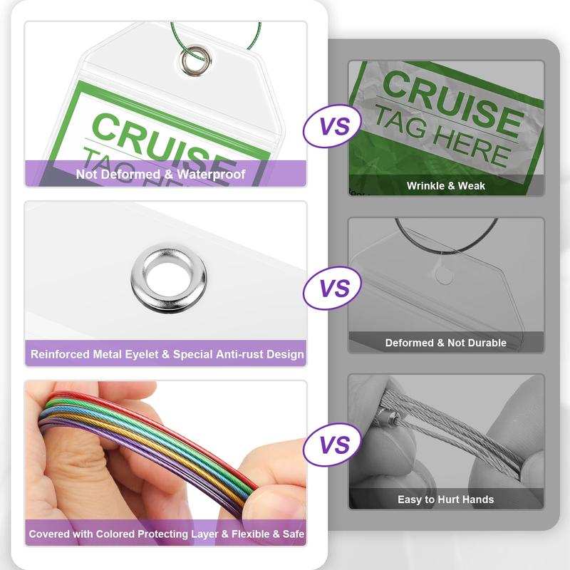 Cruise Luggage Tag Holders, Pack of 10 Carnival Cruise Luggage Tags, Cruise Luggage Tags, Clear Cruise Tag Holders are suitable for all cruise lines.