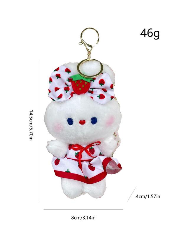 Cute Strawberry Rabbit Plush Doll, Cute Cartoon Plush Pendant, Creative Bag Hanging Ornament, Bag Decoration Accessories