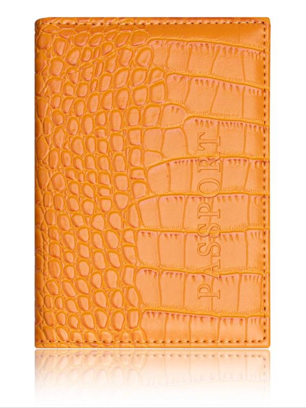  Crocodile Embossed Pu Leather Travel Passport Holder, Minimalist Plain Passport Cover for Women & Men, Slim Travel Wallet Accessories