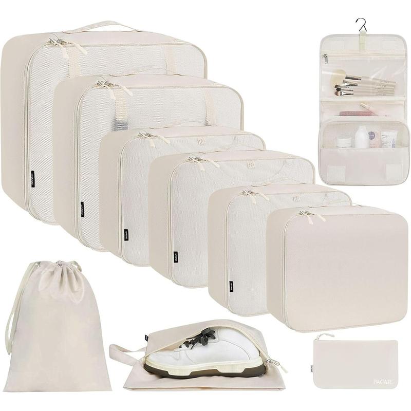 BAGAIL 10 Set 8 Set Packing Cubes Various Sizes Packing Organizer for Travel Accessories Luggage Carry On Suitcase