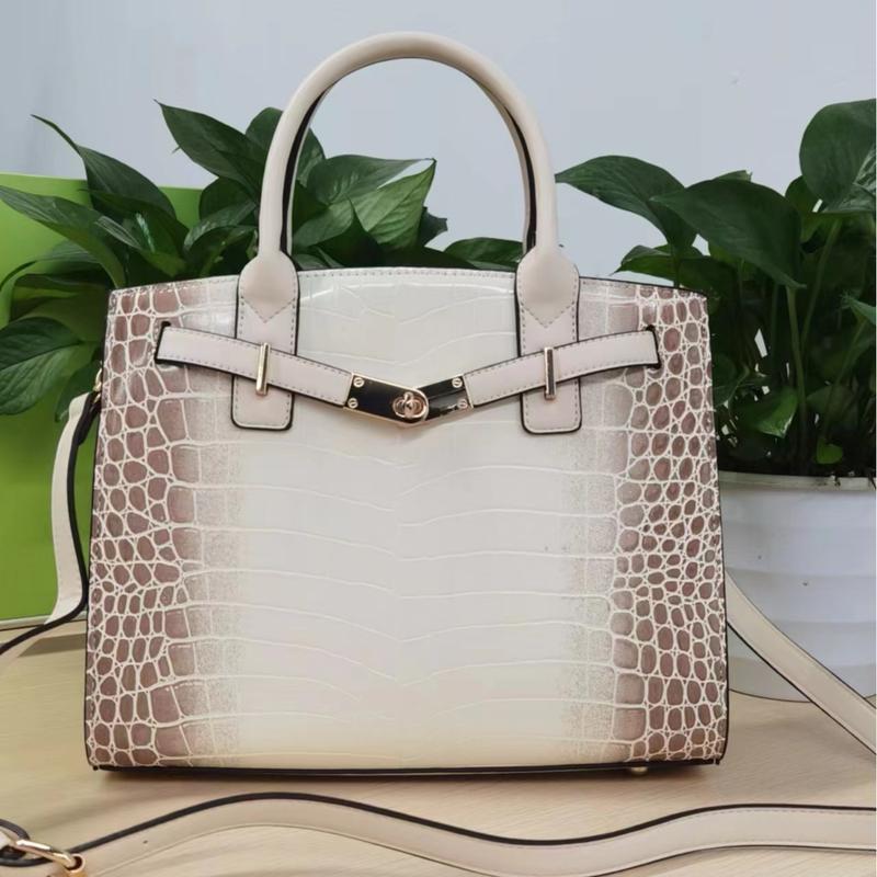 D52-2024 New Women's Large Capacity Crocodile Pattern Shoulder Crossbody Handbag