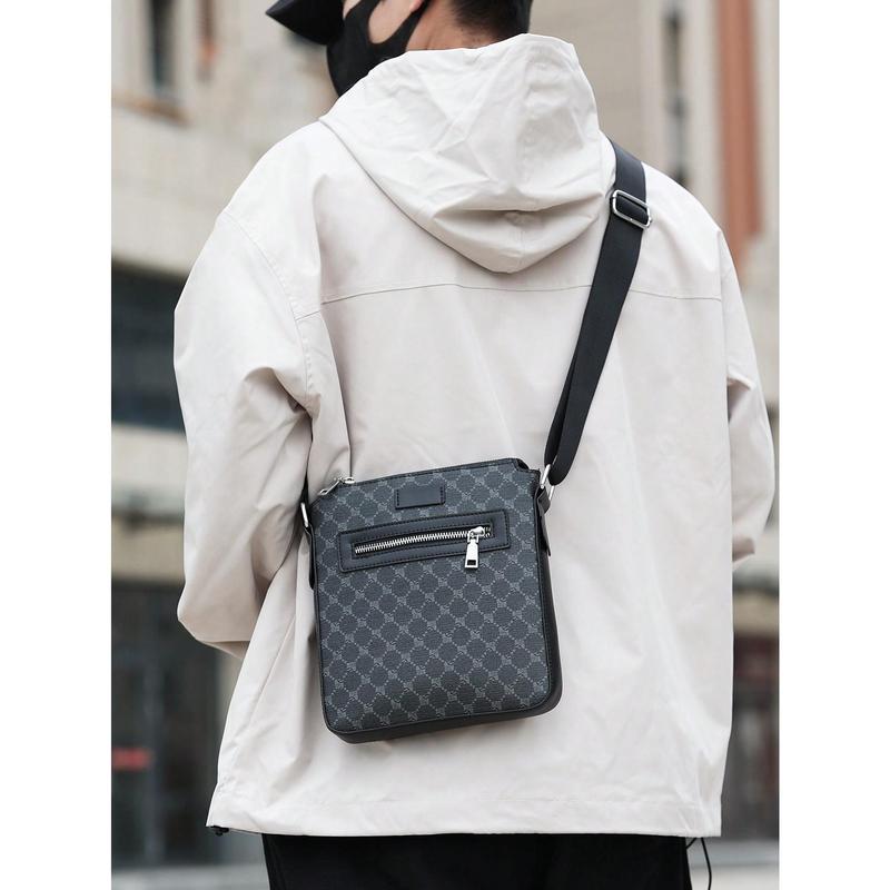 Men's Business Small Square Messenger Bag Casual Single Shoulder Crossbody Bag Crossbody Bag,Sling Bag, Chest Bag With Earphone ,Hole Lightweight For School , Outdoor,Sport Minimalist,Trendy,Stylish Minimalist,Trendy,Stylish Black Friday