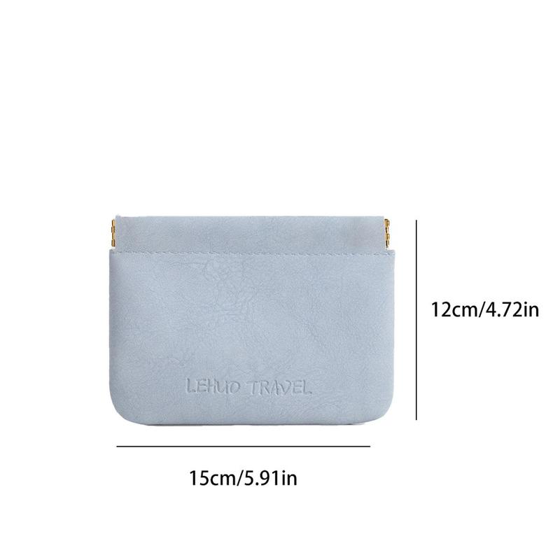 Portable Letter Print Leather Wallet, 1 Count Minimalist Coin Purse, Multi-functional Key Storage Bag, Gift For Friends