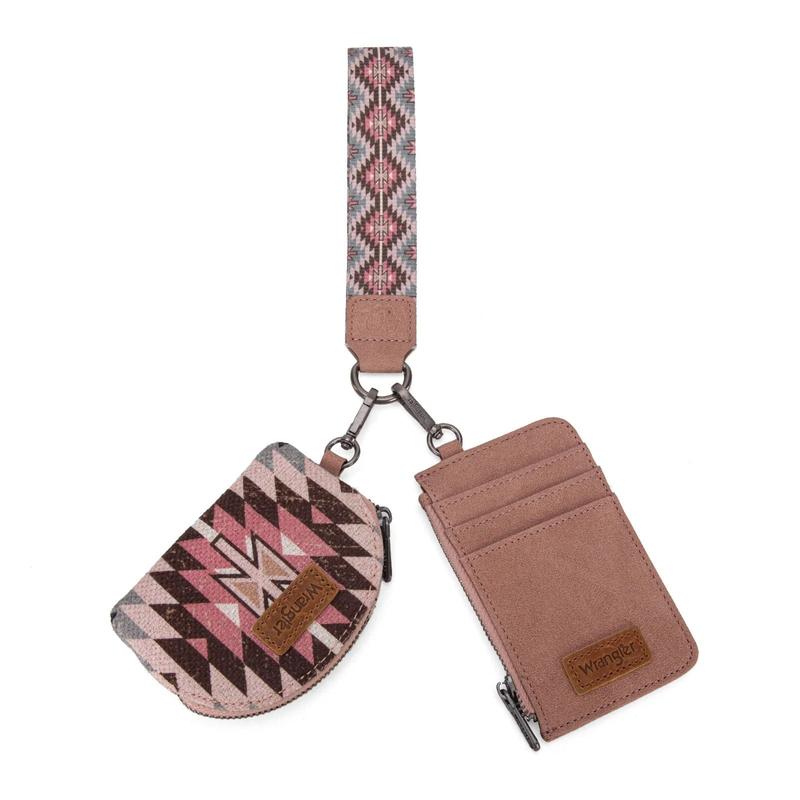 Wrangler Southwestern Art Print Dual Pouch Wristlet