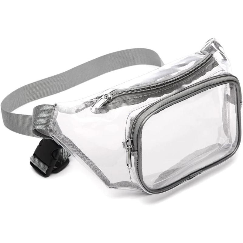 Clear Fanny Pack - Adjustable Rainbow Belt Bag for Women Men, Transparent Waterproof Waist Bag Stadium Approved Clear Purse, Fits Travel, Beach, Events, Concerts Bag