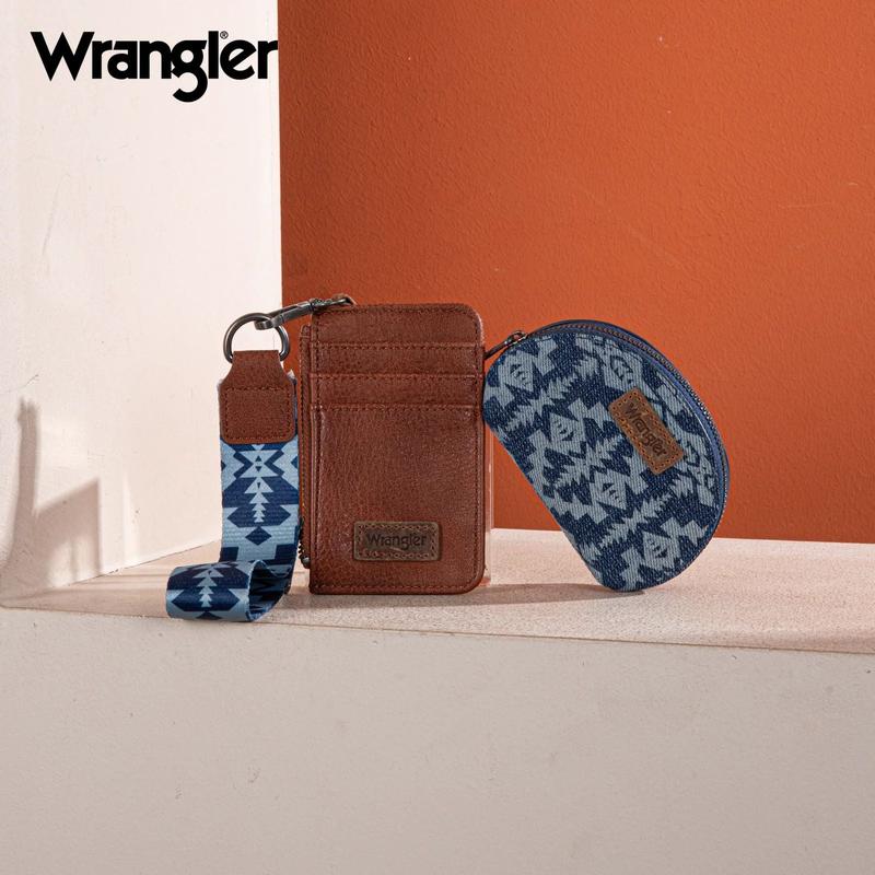 Wrangler Southwestern Art Print Dual Pouch Wristlet