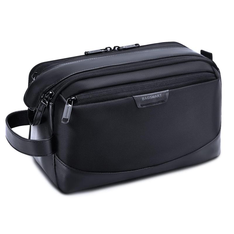 BAGSMART Toiletry Bag for Men, Large Travel Toiletry Organizer, Dopp Kit Water-resistant Shaving Bag for Toiletries Accessories - Black