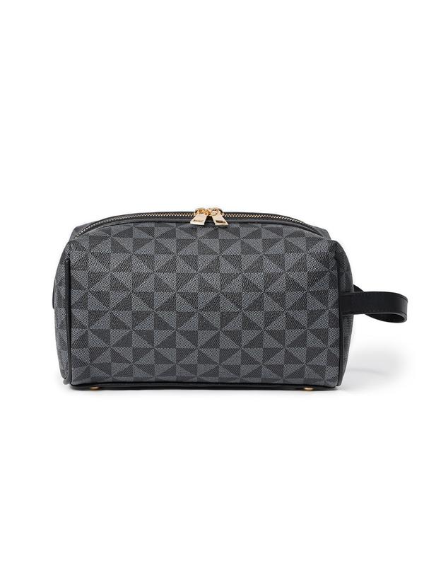 Fashion Geometric Pattern PU Leather Clutch, Lightweight Simple Business Wristlet for Men, Casual Trendy Versatile High-quality Daily Commuting Bag