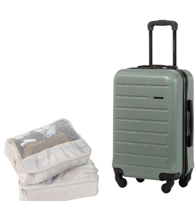 Jetstream 3 Pieces Carry-On Luggage Set for Airplane: Carry On Rolling Suitcase & 2 packing cubes.