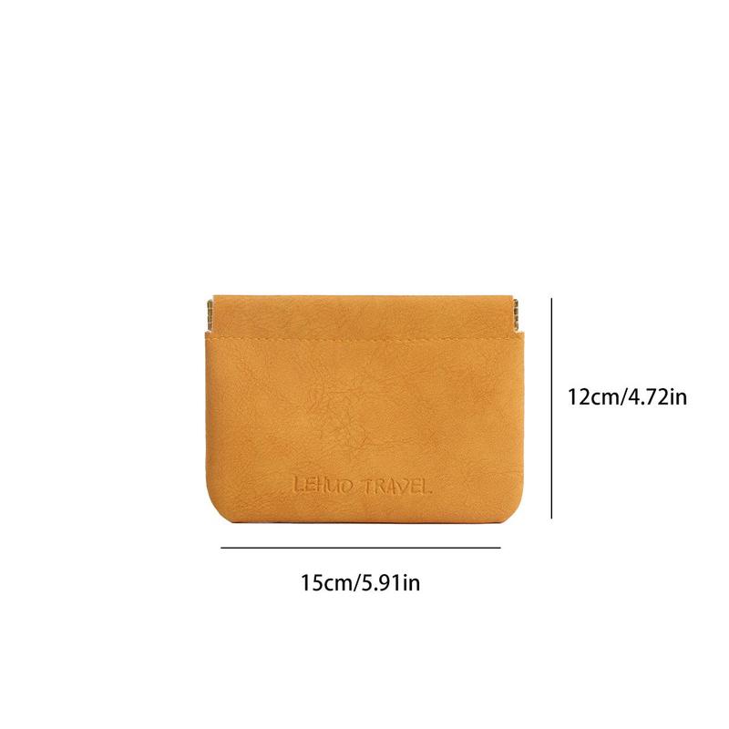 Portable Letter Print Leather Wallet, 1 Count Minimalist Coin Purse, Multi-functional Key Storage Bag, Gift For Friends