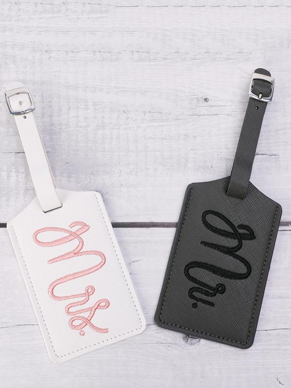 Couple's Letter Embroidering Luggage Tag, Fashionable Luggage Tag for Traveling, Casual Trendy Versatile High-quality Daily Luggage Tag