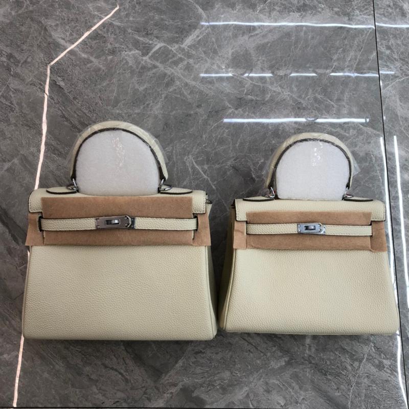 New Togo First Layer Cowhide Kelly Bag Silver Buckle Stylish Good Texture Handbag Elegant Lady Shoulder Crossbody Women's Bag