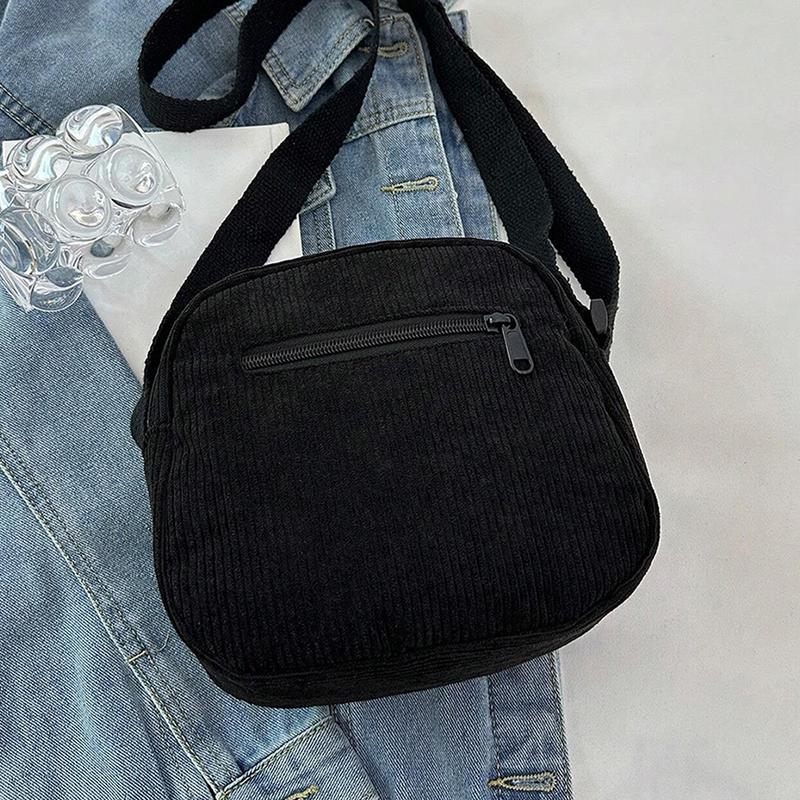 2024 Casual Crossbody Bag for Women Fashion Mini Square Bag Corduroy Shoulder Bag Cute Messenger Bag