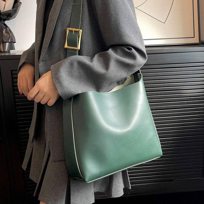 Women's Leather Tote Bag Large Capacity Shoulder Bag Versatile Purse Set Office Shopping Commuter Bag