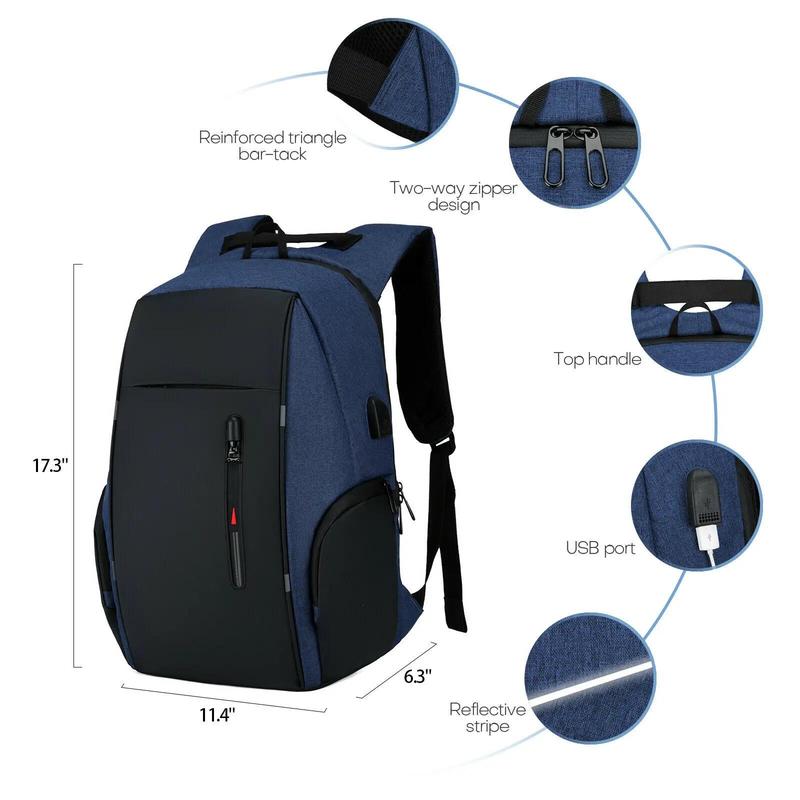 Fast shipping，17.3 Inch Laptop Backpack for Men Women School Backpacks for Teen Boys Girls Backpack with USB Charging Port College Bookbag Daypack