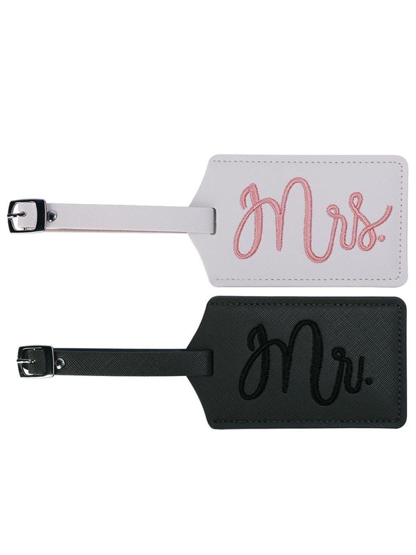 Couple's Letter Embroidering Luggage Tag, Fashionable Luggage Tag for Traveling, Casual Trendy Versatile High-quality Daily Luggage Tag