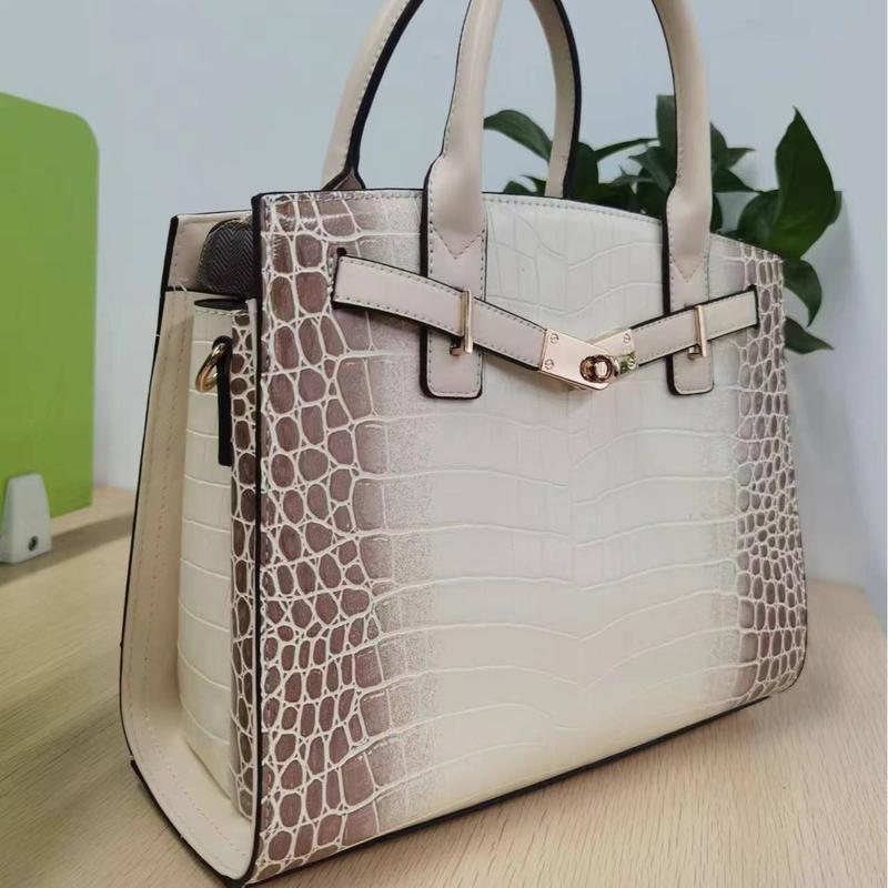 D52-2024 New Women's Large Capacity Crocodile Pattern Shoulder Crossbody Handbag