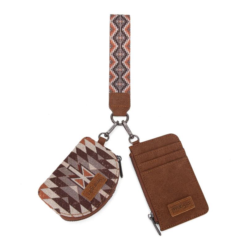 Wrangler Southwestern Art Print Dual Pouch Wristlet